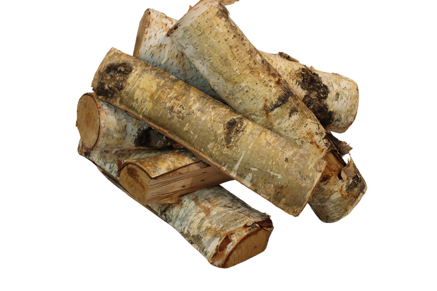 small stack of birch firewood