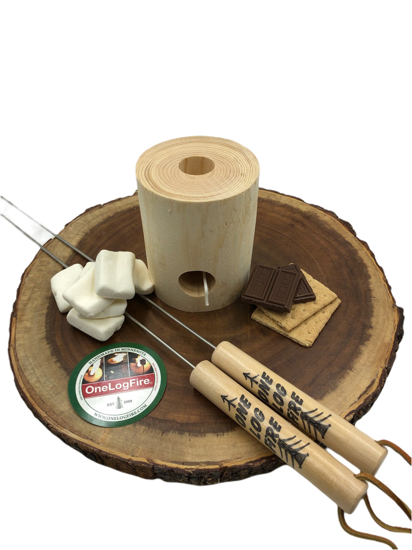 ultra mini onelogfire mext to roasting ticks and smore ingredients