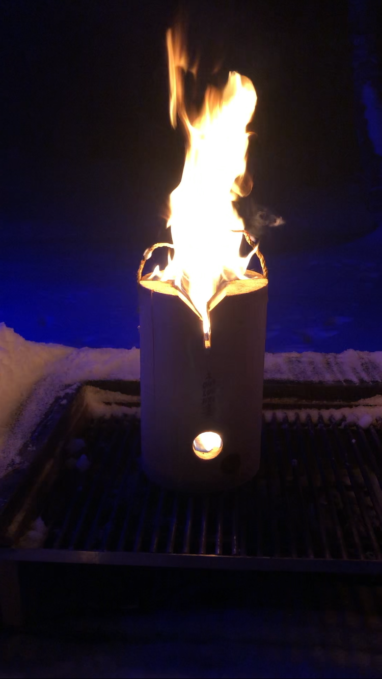 cook stove campfire burning