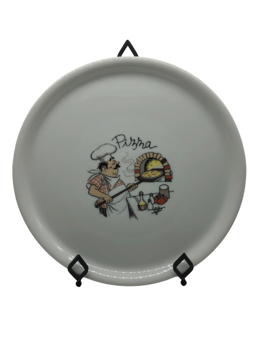 pizza plate on a display holder